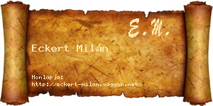 Eckert Milán névjegykártya